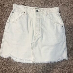We The Free White Jean Mini Skirt Size 28